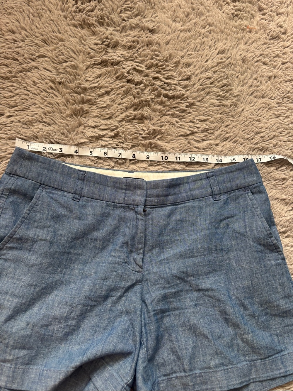J. Crew Chambray Chino Shorts - Light Blue 100% cotton size 8 - Picture 4 of 8